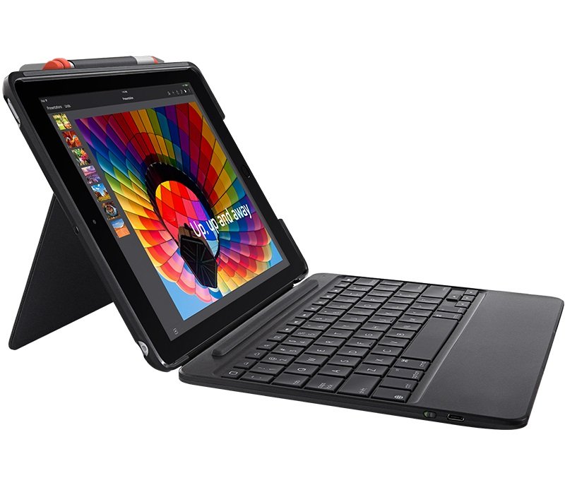 Logitech SLIM COMBO Case with Bluetooth Keyboard for iPad 5th & 6th generation - UK INTNL - obrázek produktu