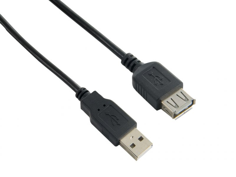 4World Kabel USB 2.0 AM-AF Ferryt 3.0m Black - obrázek produktu