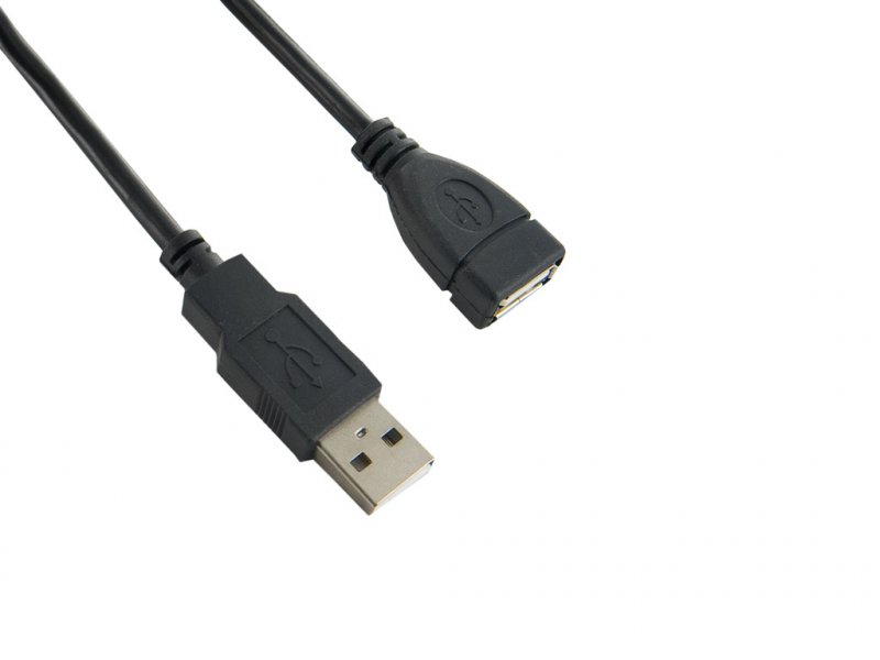 4World Kabel USB 2.0 AM-AF Ferryt 5.0m Black - obrázek produktu