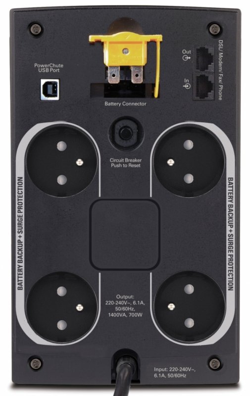 APC BACK-UPS 1400VA, 230V, AVR, French Sockets - obrázek č. 1