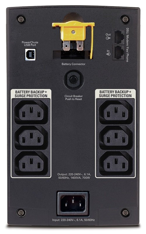 APC Back-UPS 1400VA, 230V, AVR, IEC Sockets - obrázek č. 1