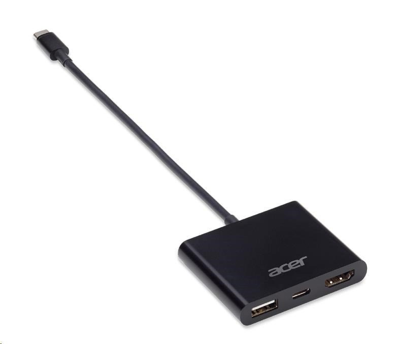 Acer DONGLE USB-C to HDMI/ USB-A/ USB-C (support Power Delivery) černý - obrázek produktu