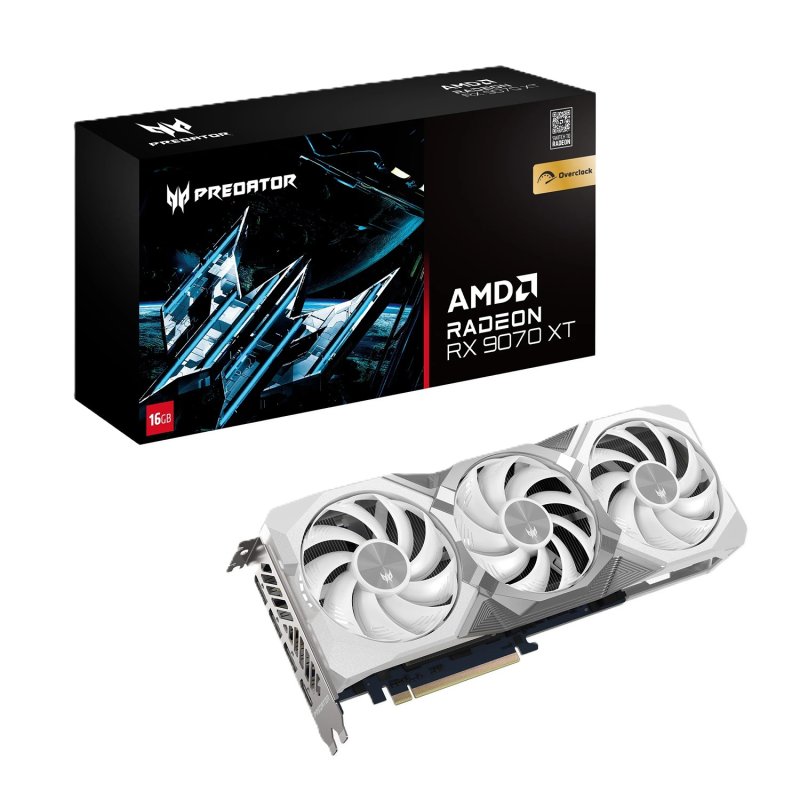 Acer PREDATOR BIFROST Radeon RX 9070 XT White / OC / 16GB / GDDR6 - obrázek produktu