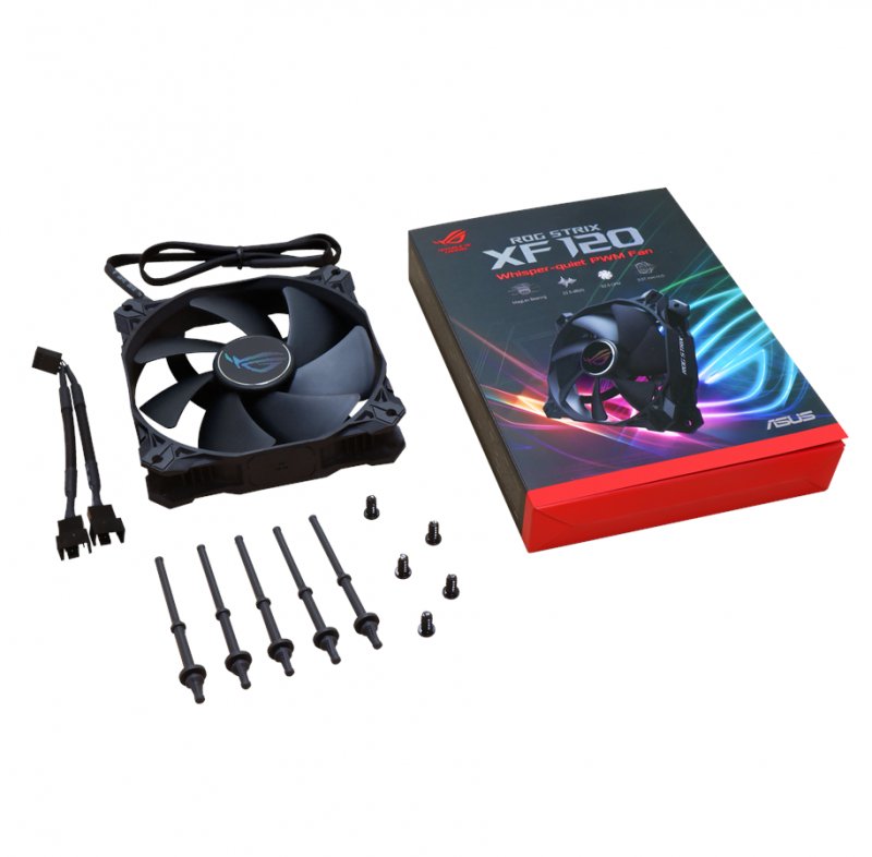 ASUS ROG STRIX XF120 BLACK, 120mm PC case fan, Magnetic Levitation, 4pin - obrázek č. 2