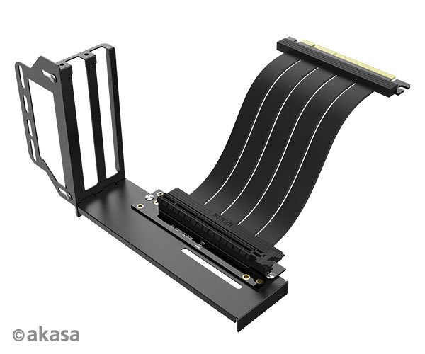 AKASA Riser black Pro, vertikálni VGA držák - obrázek produktu