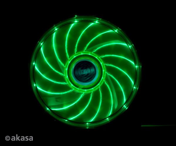 přídavný ventilátor Akasa Vegas LED 12 cm zelená - obrázek produktu