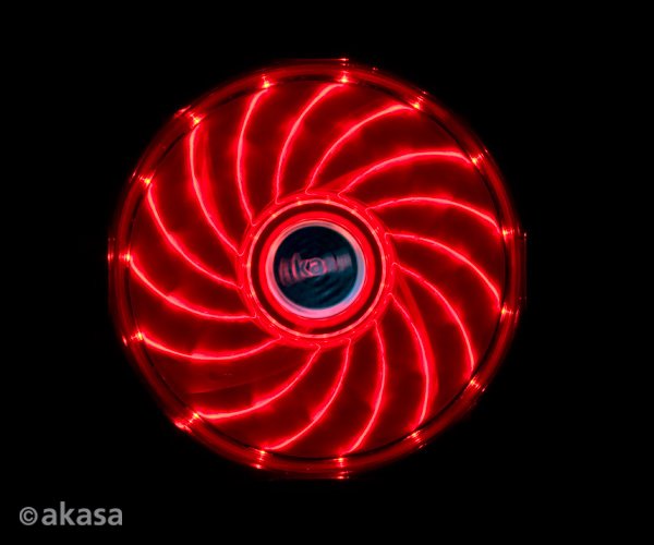 přídavný ventilátor Akasa Vegas LED 12 cm červená - obrázek produktu