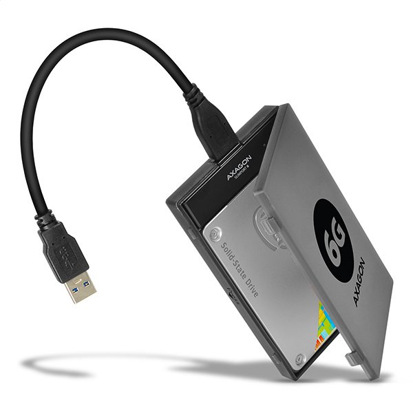 AXAGON ADSA-1S6, USB3.0 - SATA 6G UASP HDD/ SSD adaptér vč. 2.5" pouzdra - obrázek č. 1