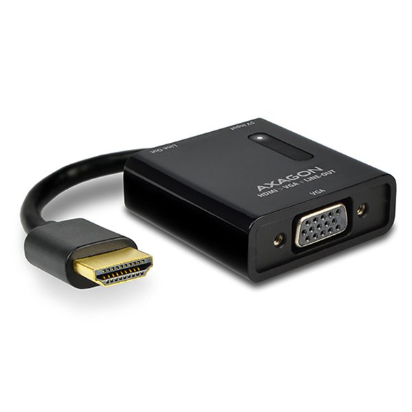 AXAGON RVH-VGA, HDMI -> VGA redukce /  adaptér, FullHD, audio výstup, micro USB nap. konektor - obrázek č. 1
