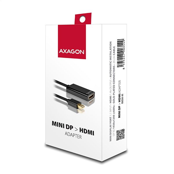 AXAGON RVDM-HI, Mini DisplayPort -> HDMI redukce /  adaptér, FullHD, 1920*1200 - obrázek č. 6