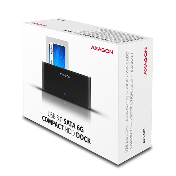 AXAGON ADSA-SMB, USB3.0 - SATA 6G COMPACT HDD dock BLACK - obrázek č. 9