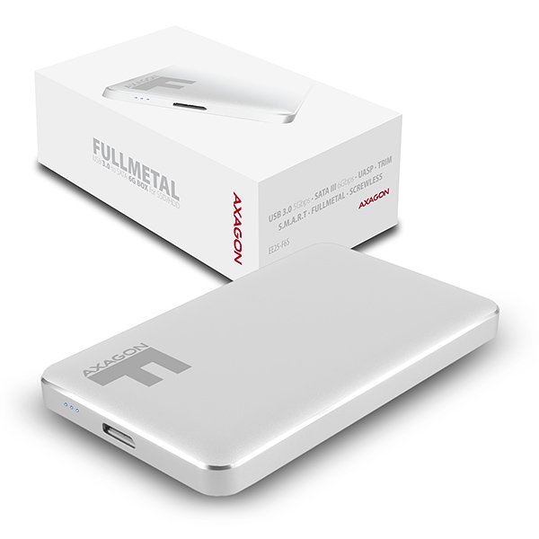 AXAGON EE25-F6S, USB3.0 - SATA 6G 2.5" FULLMETAL externí box, stříbrný - obrázek produktu