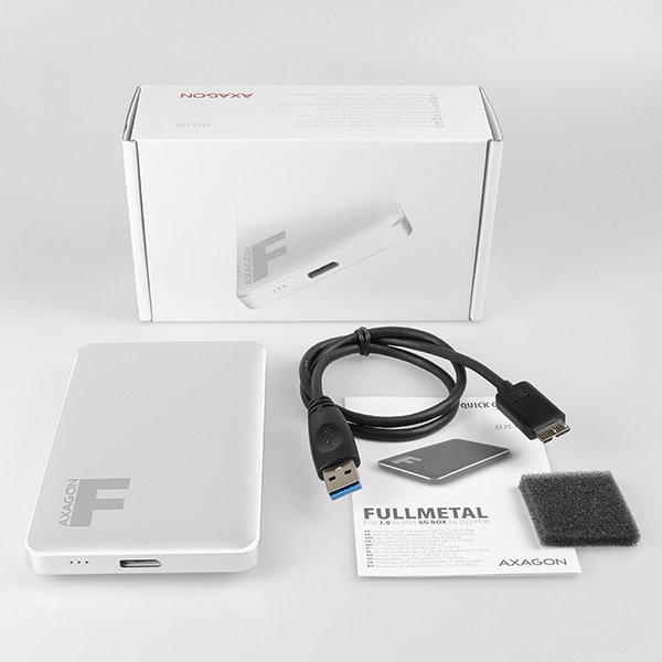 AXAGON EE25-F6S, USB3.0 - SATA 6G 2.5" FULLMETAL externí box, stříbrný - obrázek č. 6