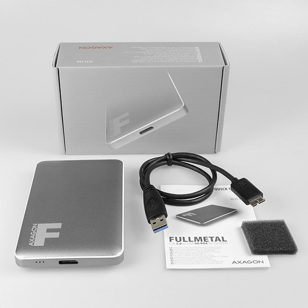 AXAGON EE25-F6G, USB3.0 - SATA 6G 2.5" FULLMETAL externí box, titanově šedý - obrázek č. 6