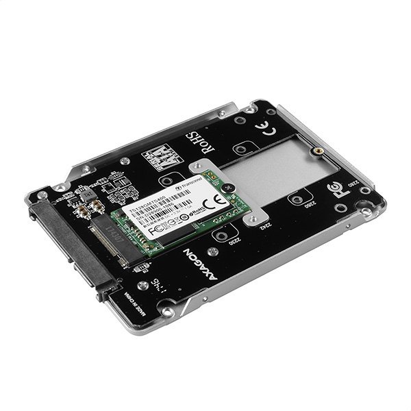 AXAGON RSS-M2SD, SATA - M.2 SATA SSD, interní 2.5" ALU box, stříbrný - obrázek č. 11