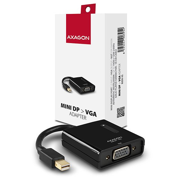 AXAGON RVDM-VG, Mini DisplayPort -> VGA redukce /  adaptér, FullHD, 1920*1200 - obrázek produktu