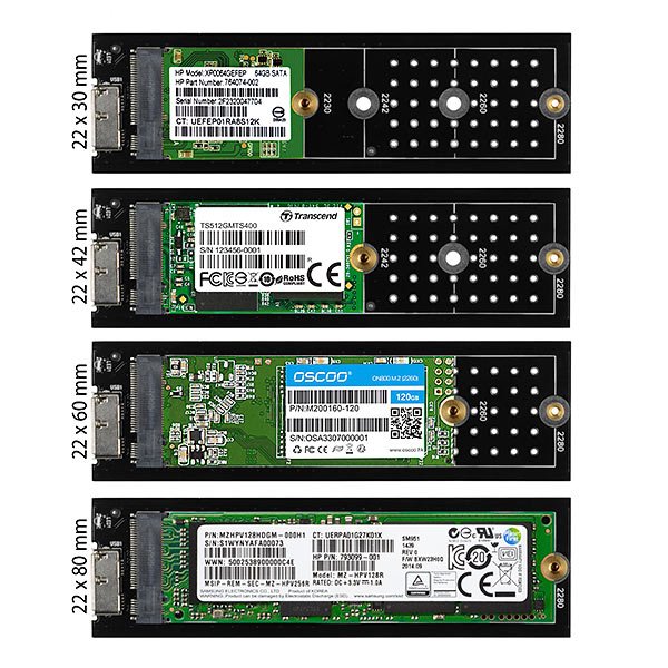 AXAGON EEM2-U3, USB3.0 - M.2 SATA SSD hliníkový box, délka 30 až 80 mm - obrázek č. 6