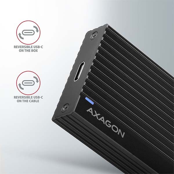 AXAGON EEM2-GTR, USB-C 3.2 Gen 2 - M.2 NVMe SSD kovový THIN RIB box - obrázek č. 3