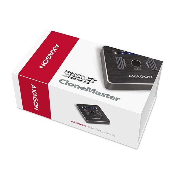 AXAGON ADSA-M2C, USB-C 3.2 Gen 2 -  2x M.2 NVMe SSD CLONE MASTER dokovací stanice - obrázek č. 9