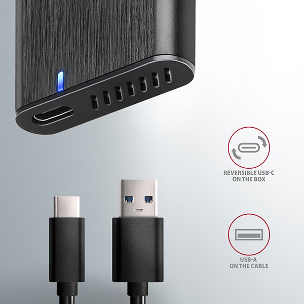 AXAGON EEM2-SBC, USB-C 3.2 Gen 2 - M.2 SATA SSD kovový RAW box, bezšroubkový - obrázek č. 7