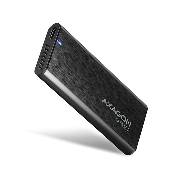 AXAGON EEM2-SBC, USB-C 3.2 Gen 2 - M.2 SATA SSD kovový RAW box, bezšroubkový - obrázek produktu