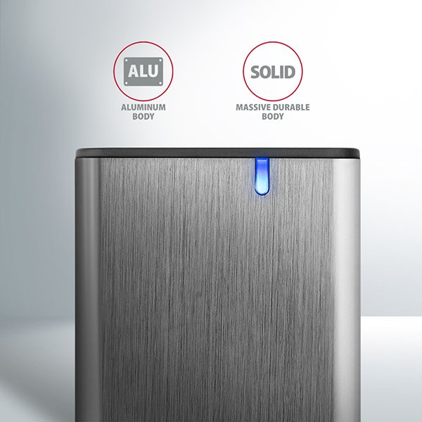 AXAGON EEM2-SG2, USB-C 3.2 Gen 2 - M.2 NVMe & SATA SSD kovový RAW box, bezšroubkový, stříbrný - obrázek č. 6