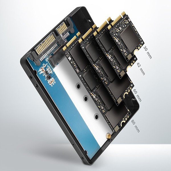 AXAGON RSS-M2B, SATA - M.2 SATA SSD, interní 2.5" ALU box, černý - obrázek č. 5