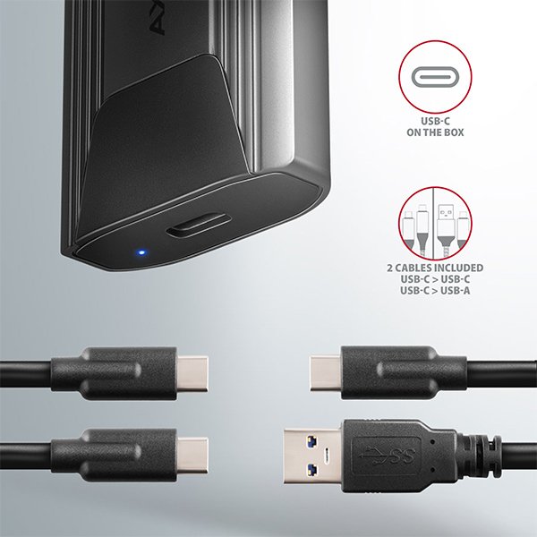 AXAGON EEM2-GTSA, USB-C 3.2 Gen 2 - M.2 NVMe SSD kovový THIN box, bezšroubkový - obrázek č. 7