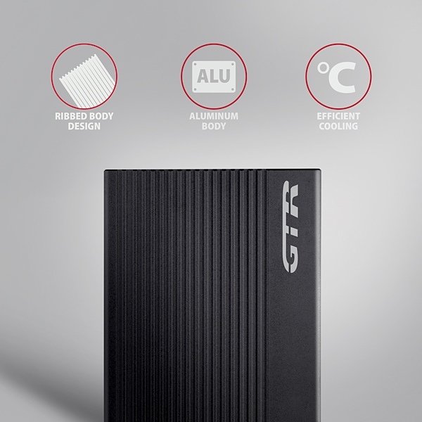 AXAGON EE25-GTR, USB-C 10Gbps - SATA 6G 2.5" RIBBED box, černý - obrázek č. 2