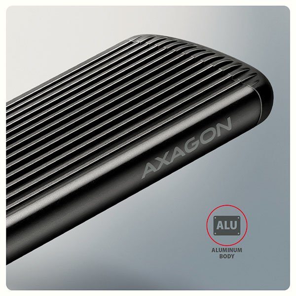 AXAGON EEM2-SC, USB-C 10Gbps externí box pro M.2 NVMe SSD, bezšroubový, žebrovaný hliník - obrázek č. 7