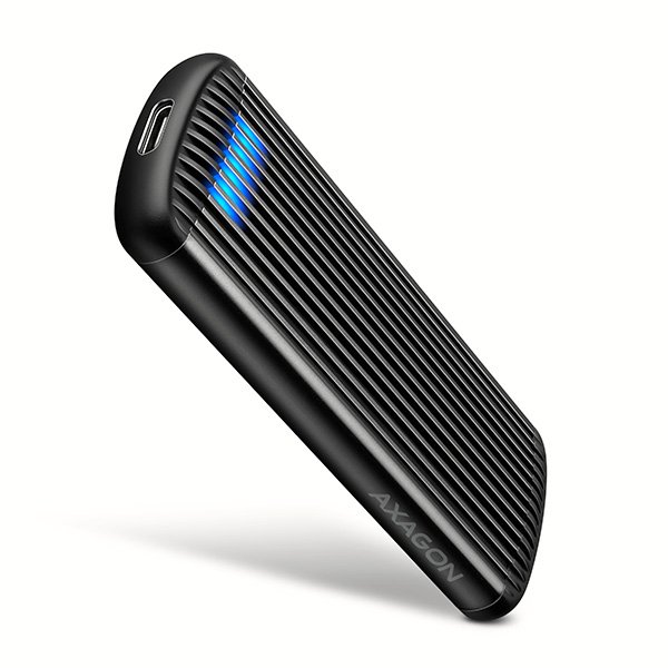 AXAGON EEM2-SC, USB-C 10Gbps externí box pro M.2 NVMe SSD, bezšroubový, žebrovaný hliník - obrázek produktu