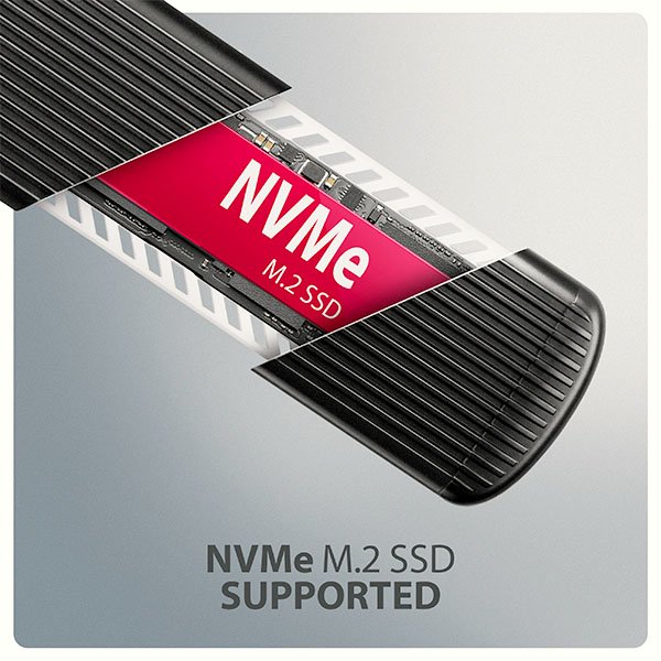 AXAGON EEM2-SC, USB-C 10Gbps externí box pro M.2 NVMe SSD, bezšroubový, žebrovaný hliník - obrázek č. 5