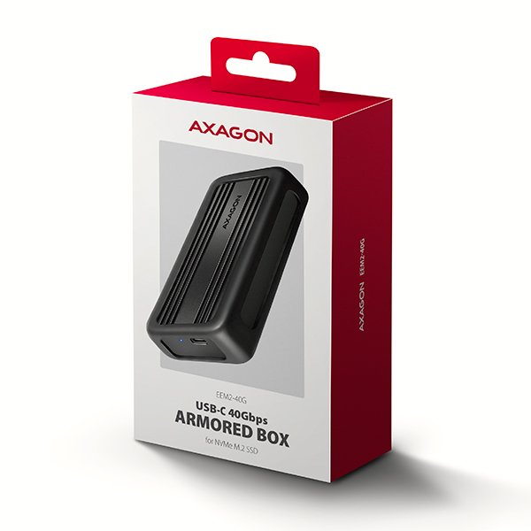 AXAGON EEM2-40G, USB-C 40Gbps externí box pro M.2 NVMe SSD, zesílený hliník - obrázek č. 4