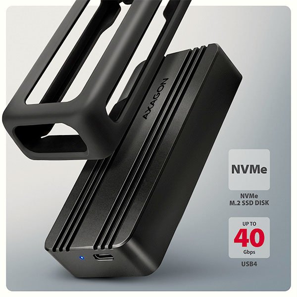 AXAGON EEM2-40G, USB-C 40Gbps externí box pro M.2 NVMe SSD, zesílený hliník - obrázek č. 1