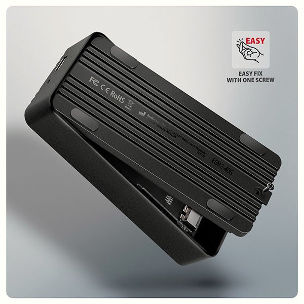 AXAGON EEM2-40G, USB-C 40Gbps externí box pro M.2 NVMe SSD, zesílený hliník - obrázek č. 11