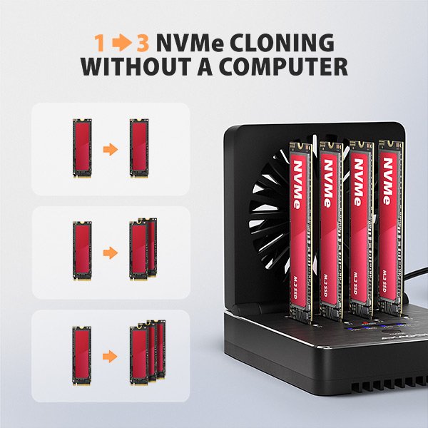 AXAGON ADSA-M2C44, USB4 dokovací stanice pro 4× M.2 NVMe SSD s funkcí klonování - obrázek č. 9