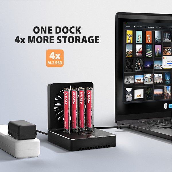 AXAGON ADSA-M2C44, USB4 dokovací stanice pro 4× M.2 NVMe SSD s funkcí klonování - obrázek č. 14