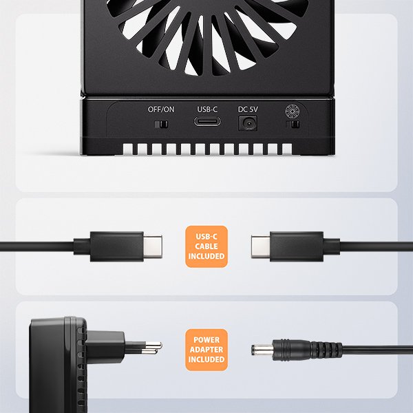 AXAGON ADSA-M2C22, USB-C 20Gbps dokovací stanice pro 2× M.2 NVMe / SATA SSD s funkcí klonování - obrázek č. 4