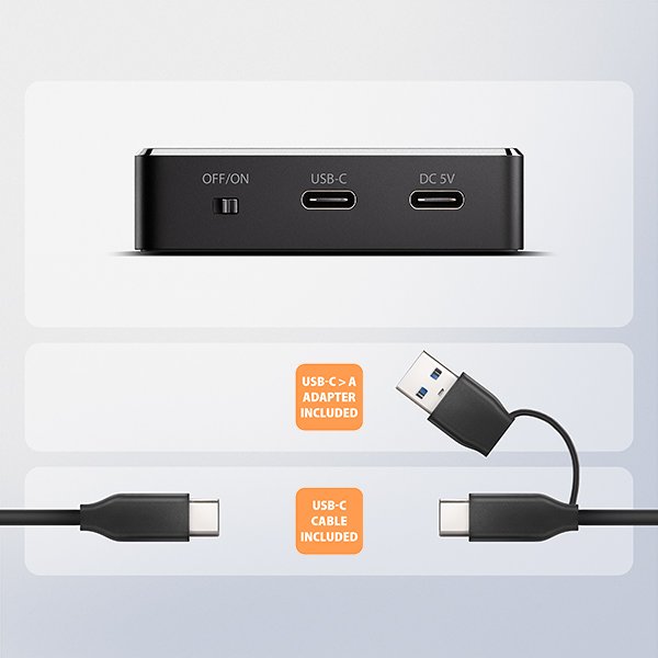 AXAGON ADSA-M2C11, USB-C 10Gbps dokovací stanice pro 1× M.2 NVMe / SATA SSD - obrázek č. 6