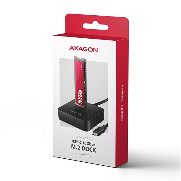 AXAGON ADSA-M2C11L, USB-C 10Gbps dokovací stanice pro 1× M.2 NVMe SSD - obrázek č. 8