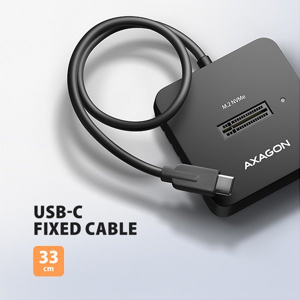 AXAGON ADSA-M2C11L, USB-C 10Gbps dokovací stanice pro 1× M.2 NVMe SSD - obrázek č. 5