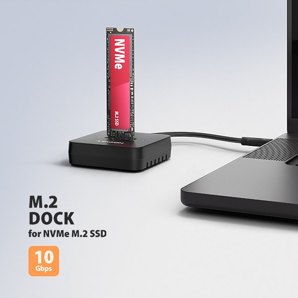 AXAGON ADSA-M2C11L, USB-C 10Gbps dokovací stanice pro 1× M.2 NVMe SSD - obrázek č. 1