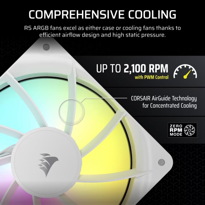 CORSAIR ventilátor RS120 ARGB, 120mm, W - obrázek č. 4