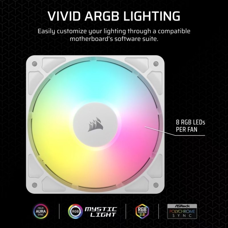 CORSAIR ventilátor RS120 ARGB, 120mm, W - obrázek č. 2