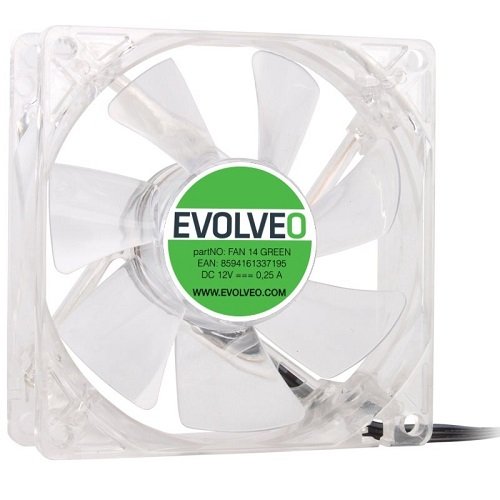 EVOLVEO ventilátor 140mm, LED zelený - obrázek produktu