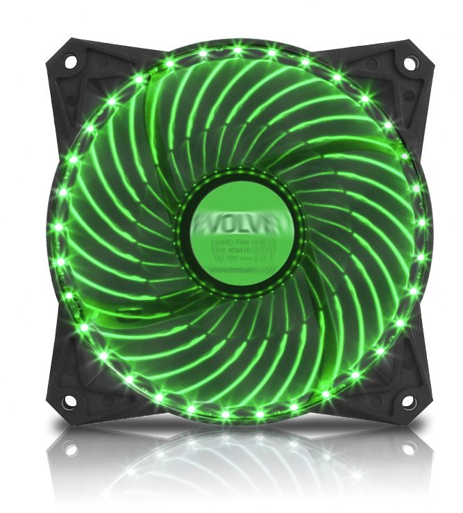 EVOLVEO ventilátor 120mm, LED 33 bodů, zelený - obrázek produktu