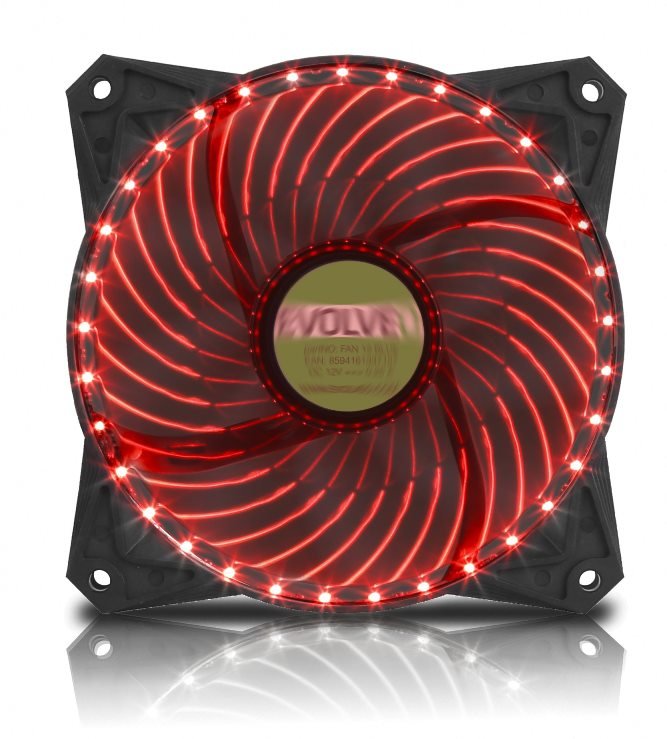 EVOLVEO ventilátor 120mm, LED 33 bodů, červený - obrázek produktu