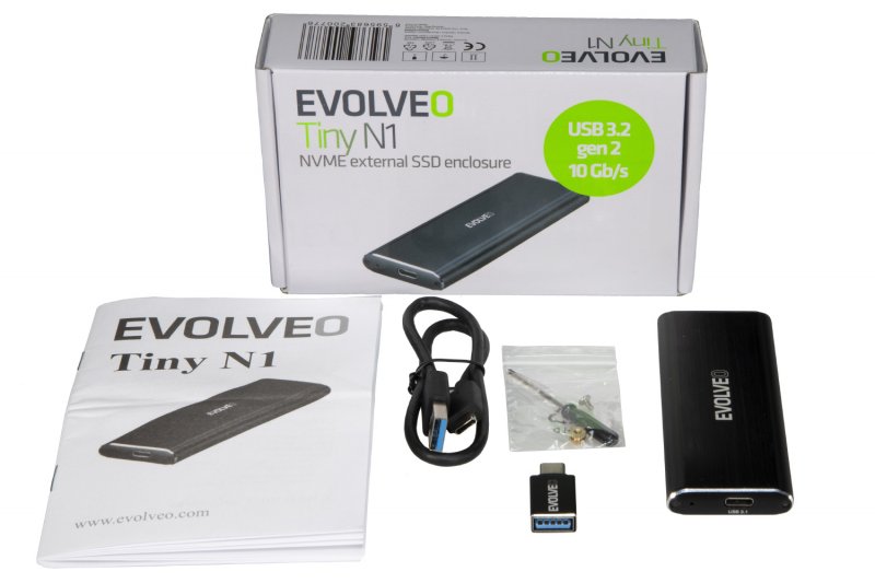 EVOLVEO Tiny N1, 10Gb/ s, NVME externí rámeček, USB A 3.1 - obrázek č. 3