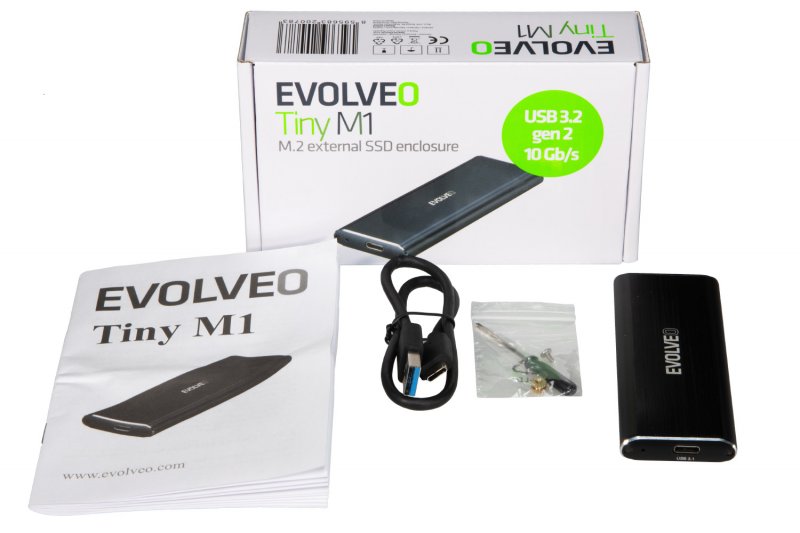 EVOLVEO Tiny M1, 10Gb/ s, M.2 externí rámeček, USB A 3.1 - obrázek č. 2