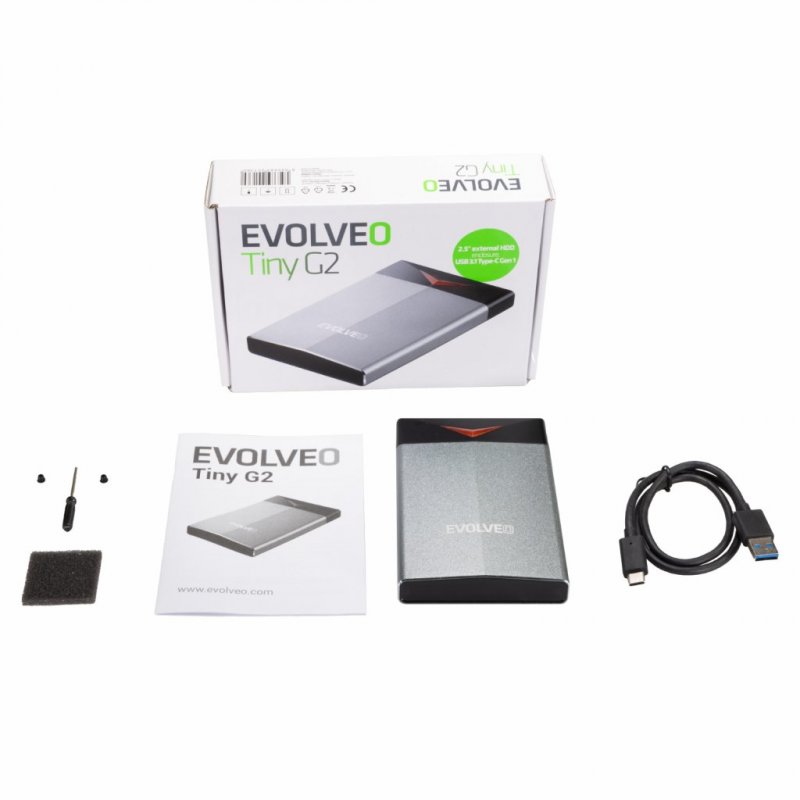 EVOLVEO 2.5" Tiny G2, 10Gb/ s, externí rámeček na HDD, USB A 3.1 + redukce USB A/ USB C - obrázek č. 3
